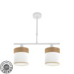 Lampara Cloe 2xe14 Blanca/blanca-madera Clara Regx43x14 cm