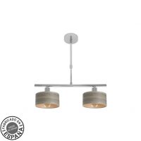 Lampara Gilda 2xe14 Cromo/madera Gris Regx43x14 Cm