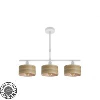 Lampara Gilda 3xe14 Blanco/madera Clara Regx55x14 Cm