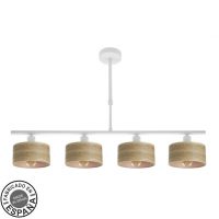Lampara Gilda 4xe14 Blanco/madera Clara Regx76x14 Cm