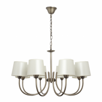 Lampara Guadalajara 8xe14 Cuero Pantalla Beis