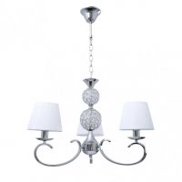 Lampara Ordoñez 3xe14 Cromo Pantalla Blanca Regx60x60 Cm