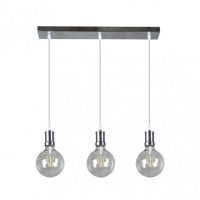 Lampara Prisco 3xe27 Cromo/transparente  Bombillas   Incluidas 24w 2700k 2550lm Regx64x12,5 Cm