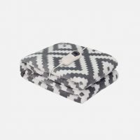 Manta Elect.Tejada Etnico Gris/blanco 120w 160x120cm 3 Niveles,autoapagado,desmontable,lavable