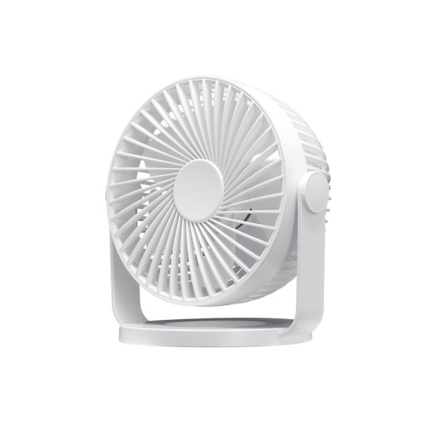 Miniventilador Sobremesa Bretaña Blanco 5w 3+1velocidades Recargable Alimentacion Usb Orientable 5aspas 17x15x11,5cm