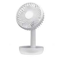 Miniventilador Inalambrico Sobremesa Lemosin Blanco 5w 3velocidades Recargable Alimen.usb Orientable 5asp 17x11x9cm Motor Dc