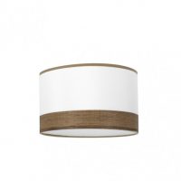 Pantalla Pie Salon Cloe E27 Blanca/madera-oscura  40dx40dx20h