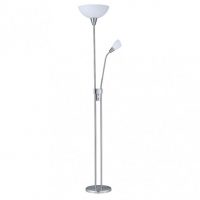 Pie De Salon Deneb 1xe27+1xe14 C/lector Niquel  180x30x30 Cm