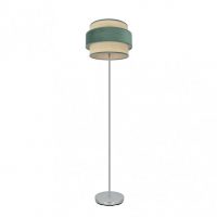 Pie De Salon Reyes 1xe27 Cromo/natural-verde 160x40x40 cm