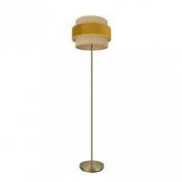 Pie De Salon Reyes 1xe27 Cuero/natural-yema 160x40x40 cm