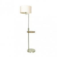 Pie De Salon Sirio C/mesa Y Conex.usb 1xe27 Cuero  C/ Pant Beig (164x40x40)(24x40x40) Cm