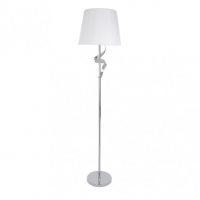 Pie Salon Baeza 1xe27 Cromo Pantalla Blanca 162x38x38 Cm