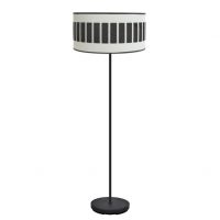 Pie Salon Ivanna 1xe27 Negro/blanco-madera Negra 163x40x40 Cm