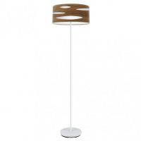 Pie Salon Odra 1xe27 Blanco/madera Oscura 165x40x40 Cm