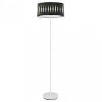 Pie Salon Piron 1xe27 Blanco/madera Negra 165x40x40 Cm