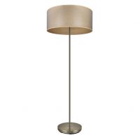 Pie Salon Tania 1xe27 Cuero/madera Clara 162x40x40 Cm