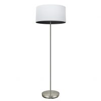 Pie Salon Tatiana 1xe27 Niquel/blanco-mad.Negra 162x40x40 Cm