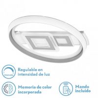 Plafon 80w Sucre 3000-4000-6500k  Blanco/gris 7x51x51 Cm Reg.Intensidad, Control Remoto Y Memoria