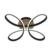 Plafon Bandeira 104w 3000-4000-6500k Negro/madera 11440  Lm C/remoto,memoria Y Reg.intensidad 12x42,5x42,5cm