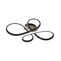 Plafon Bandeira 88w 3000-4000-6500k Negro/madera 9680  Lm C/remoto,memoria Y Reg.intensidad 12x60x43cm