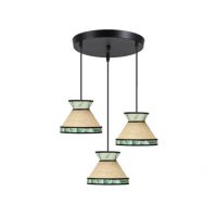 Plafon Constantinopla 3xe27 Beis/verde Regx35x35cm