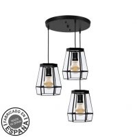 Plafon Guia 3xe27 Negro Regx42x42 Cm