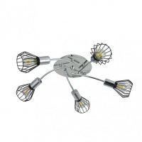 Plafon San Petersburgo 5xe14 Negro/cromo 15x55x55 Cm