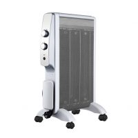 Radiador De Mica Abrigo 1500w 3elem Blanco/plata 2pot Antivuelco,luz Indicadora Termost.regulable 61,5x47x26,5cm