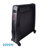 Radiador De Mica Otoño 2000w 2elementos Negro 2poteencias Antivuelco,termostato, C/ruedas 64,8x52,5x23cm