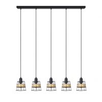 Regleta Burano 5xe14 Forja/ratan Regx94x12 Cm