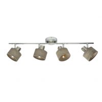 Regleta Nando 4xe14 Cromo-niquel/mad.gris Focos Orientables 16x73x10 Cm