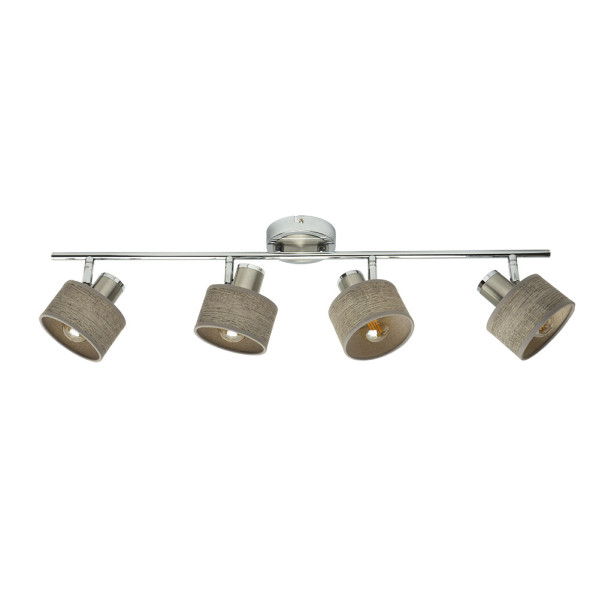 Regleta Nando 4xe14 Cromo-niquel/mad.gris Focos Orientables 16x73x10 Cm