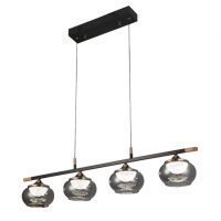 Regleta Pompeya 4l Negro 28w 3000-4000-6000k C/remoto Y Reg.intensidad 2520lm Regx91x15 Cm