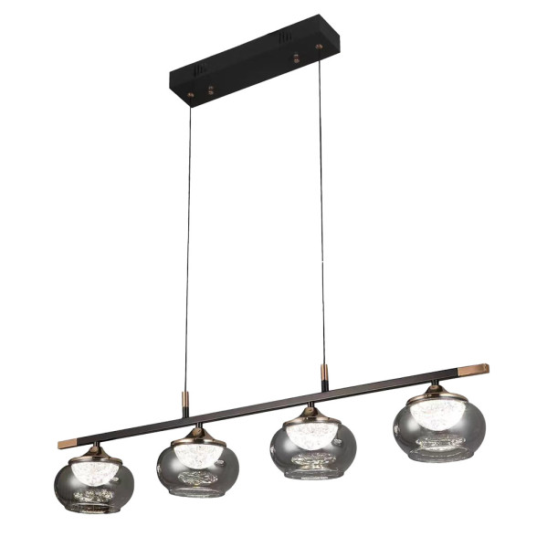 Regleta Pompeya 4l Negro 28w 3000-4000-6000k C/remoto Y Reg.intensidad 2520lm Regx91x15 Cm