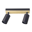 Regleta Waikato 2xgu10 Negro/madera Orientable 16,5x26x5,5cm - Imagen 2