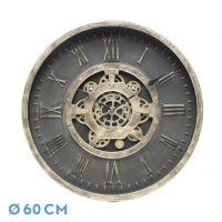 Reloj De Pared Adamuz Negro/oro 60x60x7cm Engranajes Con Movimiento