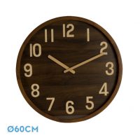 Reloj De Pared Borgoña Madera Oscura 60x60x5cm Movimiento Continuo