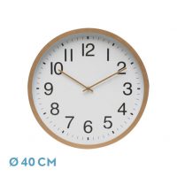 Reloj De Pared Castor Cobre/blanco 40x40x5 Cm Movimiento Continuo