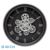 Reloj De Pared Chercos Negro/plata 40x40x7cm Engranajes Con Movimiento - Imagen 2