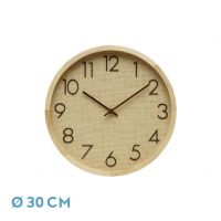 Reloj De Pared Grenoble Haya/rafia Natural 30x30x4cm Mov. Continuo