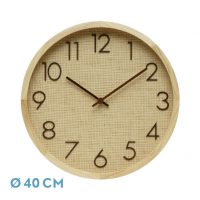 Reloj De Pared Grenoble Haya/rafia Natural 40x40x4,5cm Mov Continuo