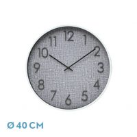 Reloj De Pared Higueron Blanco/gris 40x40x4 Cm Movimiento Continuo