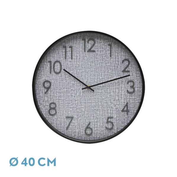 Reloj De Pared Higueron Negro/gris 40x40x4 Cm Movimiento Continuo
