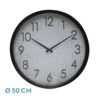 Reloj De Pared Higueron Negro/gris 50x50x5 Cm Movimiento Continuo