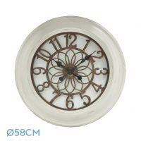 Reloj De Pared Kumico Blanco 58d Agujas Retro Industrial Gran Tamaño