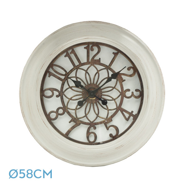 Reloj De Pared Kumico Blanco 58d Agujas Retro Industrial Gran Tamaño