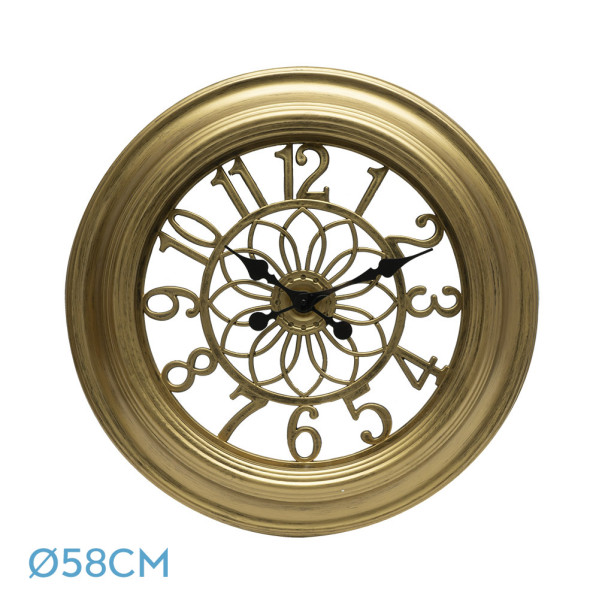 Reloj De Pared Kumico Oro 58d Agujas Retro Industrial Gran Tamaño