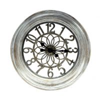 Reloj De Pared Kumico Plata 58d Agujas Retro Industrial Gran Tamaño