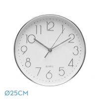 Reloj De Pared Minuto Plata 25d Mov.continuo