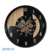 Reloj De Pared Parma Negro/haya/oro 59x59x8cm Engranajes Con Movimiento - Imagen 2